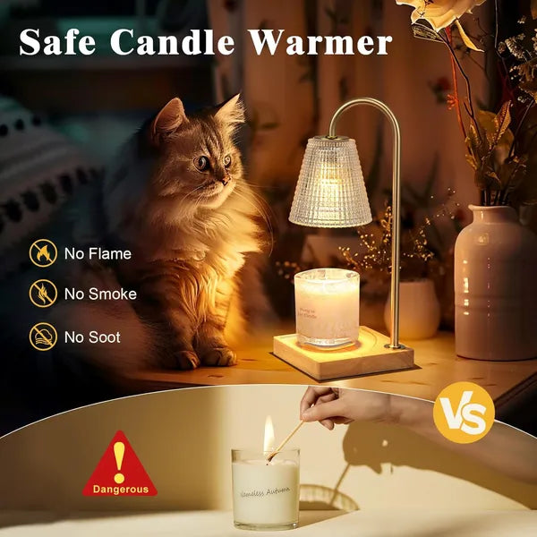 Aeelleea 11.8in Candle Warmer Lamp with Timer Dimmer, Vintage Wax Warmer for Scented Jar Candles, Birthday Housewarming Gift for Women