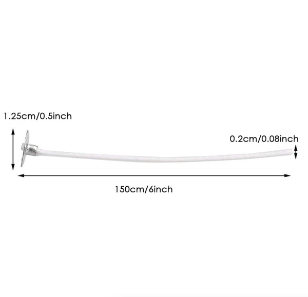 6 Inch Cotton Core Candle Wicks, Pre Tabbed Candle Making Supplies, 100Pcs Cotton Candle Wicks for DIY Soy & Paraffin Candle Craft