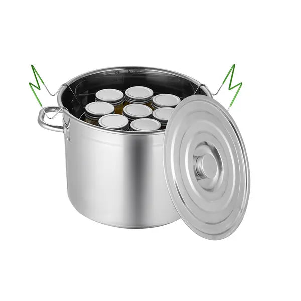 Aeelleea 11Pcs Canning Supplies Starter Kit, Stainless Steel Water Bath Canning Set for Beginners, Includes Pot, Rack, Lid & Canning Tools