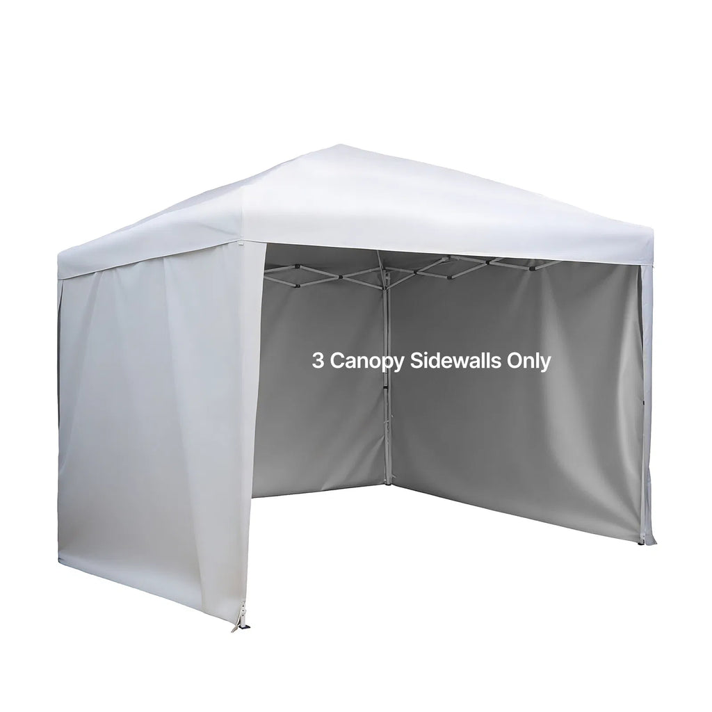 10' x 10' Pop-Up Canopy Sidewalls, 3-Pack Waterproof 210D Oxford Tent Walls with Sun Protection, White