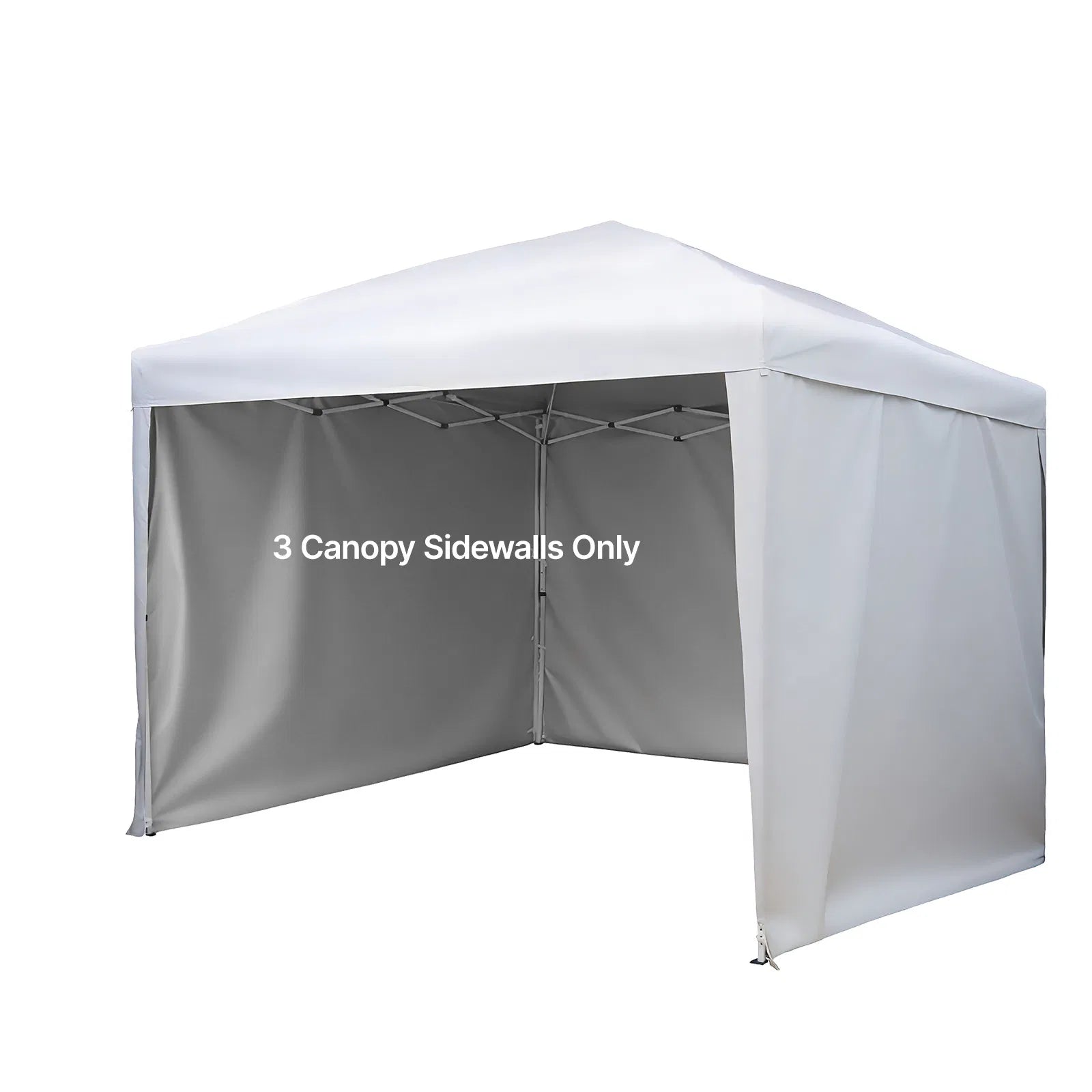 10' x 10' Pop-Up Canopy Sidewalls, 3-Pack Waterproof 210D Oxford Tent Walls with Sun Protection, White