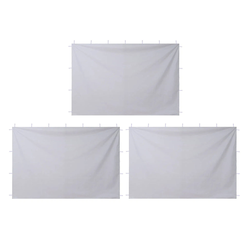 10' x 10' Pop-Up Canopy Sidewalls, 3-Pack Waterproof 210D Oxford Tent Walls with Sun Protection, White