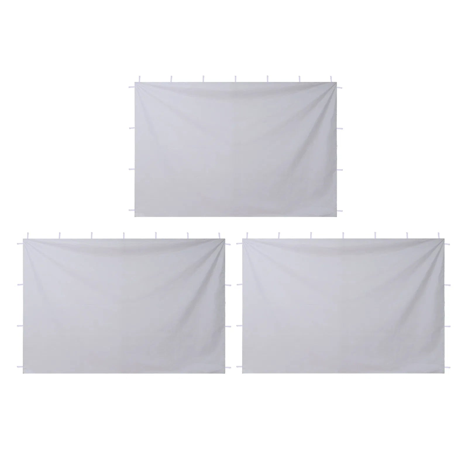 10' x 10' Pop-Up Canopy Sidewalls, 3-Pack Waterproof 210D Oxford Tent Walls with Sun Protection, White