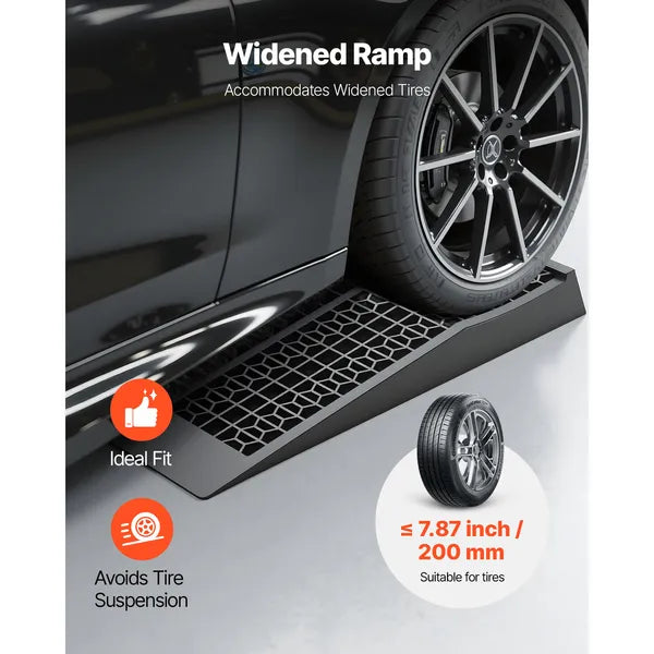 AEELLEEA 2-Pack Low Profile Car Ramps 27.4" L x 7.87" W, 2.56" Lift 10000 lbs Plastic Vehicle Service Ramps for Low Cars