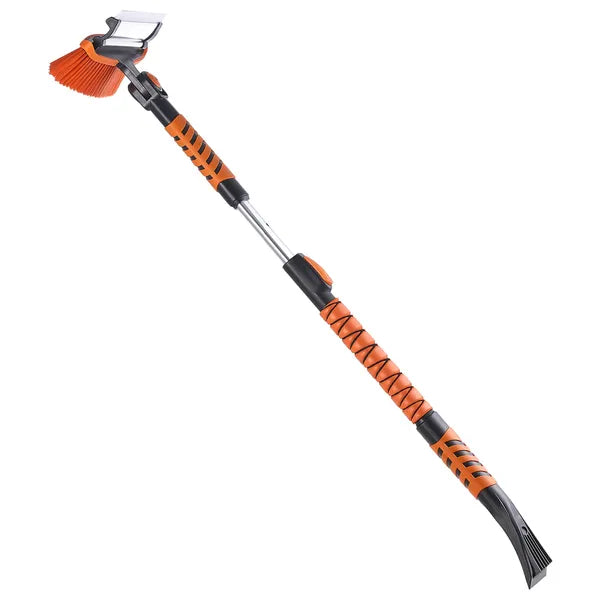 Aeelleea 34.25-42.13 Inch Telescopic Snow Brush, 180° Rotatable Head with Ice Scraper & Squeegee, 3-in-1 Car Snow Removal Tool for Car Truck SUV RV