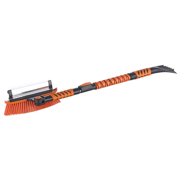 Aeelleea 34.25-42.13 Inch Telescopic Snow Brush, 180° Rotatable Head with Ice Scraper & Squeegee, 3-in-1 Car Snow Removal Tool for Car Truck SUV RV