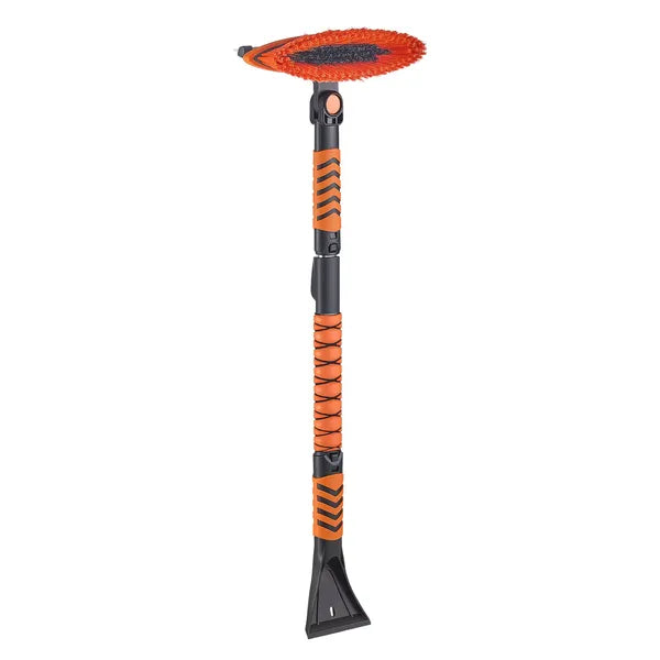 Aeelleea 34.25-42.13 Inch Telescopic Snow Brush, 180° Rotatable Head with Ice Scraper & Squeegee, 3-in-1 Car Snow Removal Tool for Car Truck SUV RV