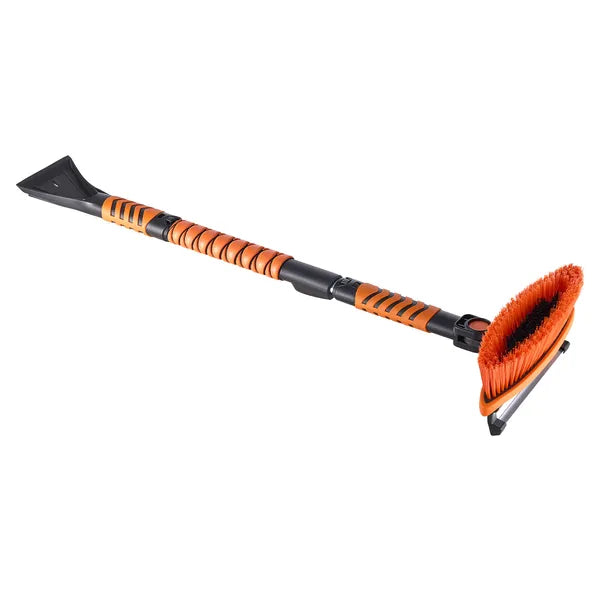 Aeelleea 34.25-42.13 Inch Telescopic Snow Brush, 180° Rotatable Head with Ice Scraper & Squeegee, 3-in-1 Car Snow Removal Tool for Car Truck SUV RV