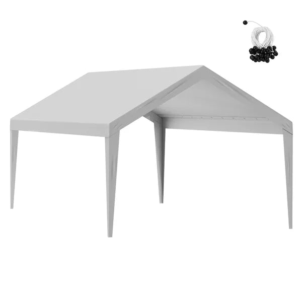Aeelleea 12x20 FT Carport Replacement Canopy Cover, Heavy Duty Waterproof UV Resistant Car Shelter Top, Gray Only Cover No Frame