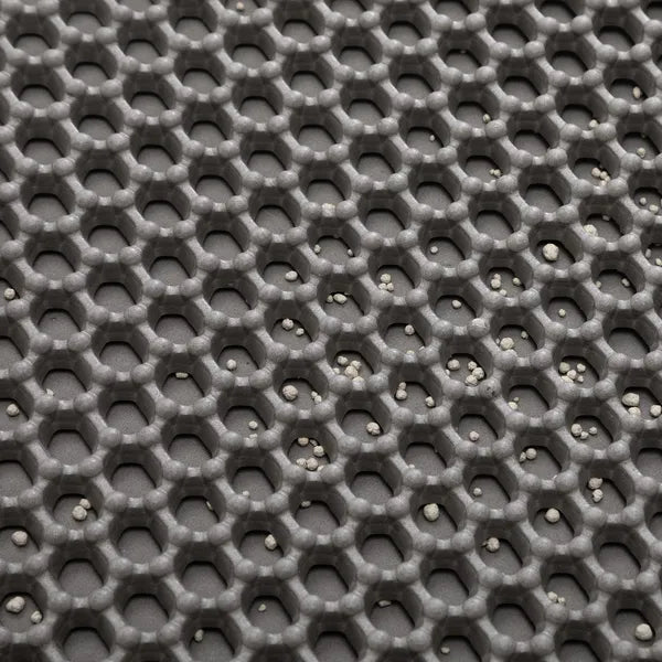 Cat Litter Mat, Double-Layer Honeycomb Litter Trapping Mat, Waterproof Easy-Clean Cat Head Design, Dark Gray