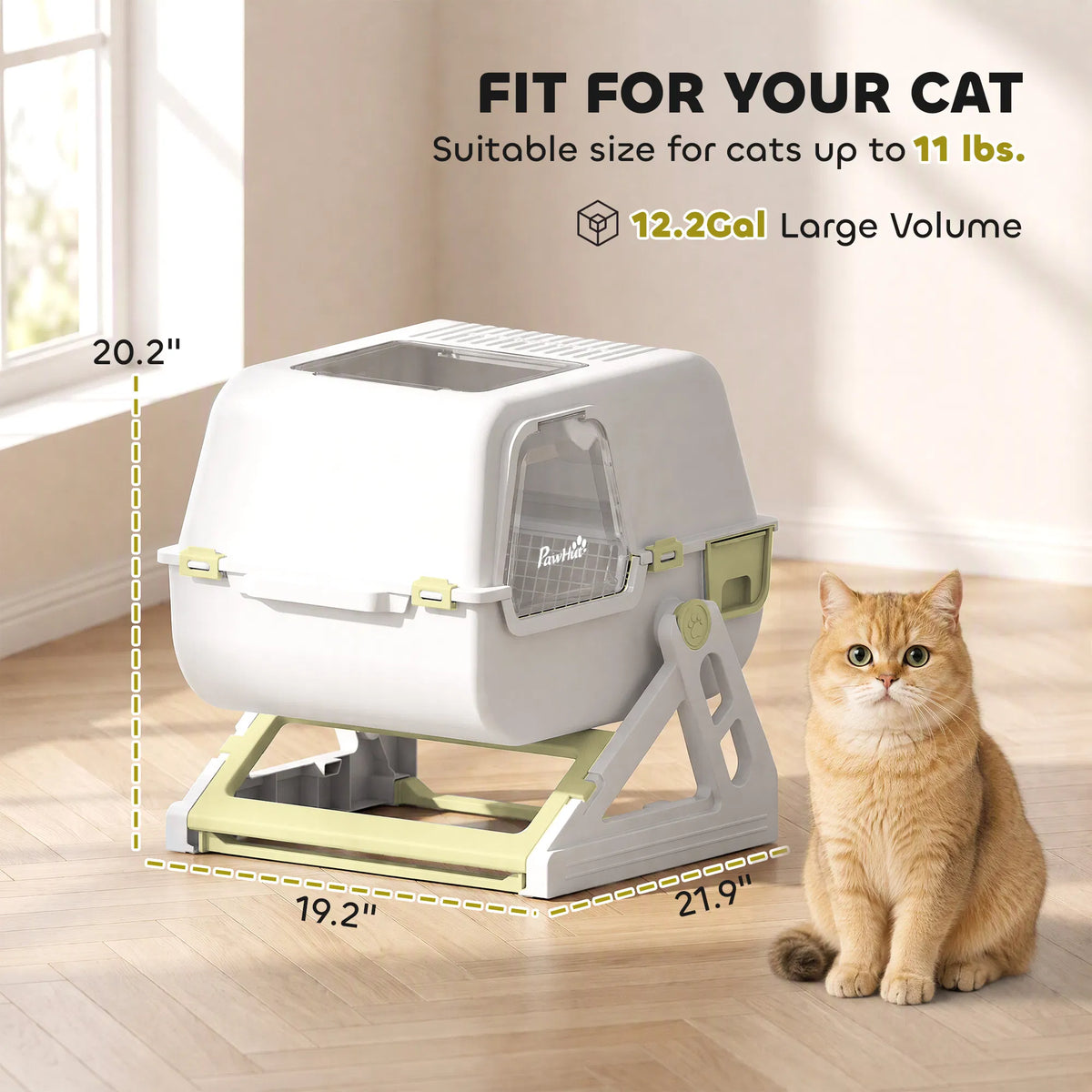 Enclosed Cat Litter Box with Flip Lid, Pull‑Out Drawer Pan, High Sides & Deodorizer Bags for Easy Kitty Cleaning