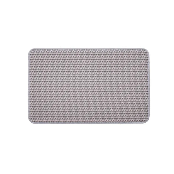 Double Layer EVA Cat Litter Mat, Non-Slip with Adhesive Pads, Waterproof Scratch Resistant Kitty Litter Trapping Mat for Cat Litter Box