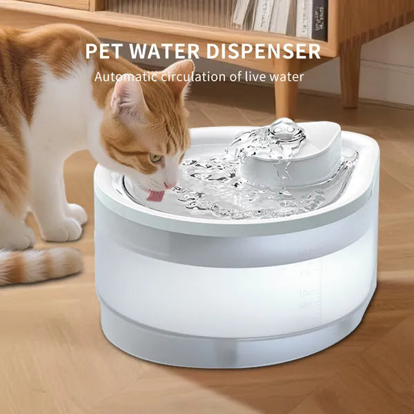Aeelleea Ultra Quiet Cat Water Fountain, 9.17×8.07×5.24 Inch Automatic Pet Water Dispenser, Indoor Circulating Drinking Fountain for Cats Small Pets