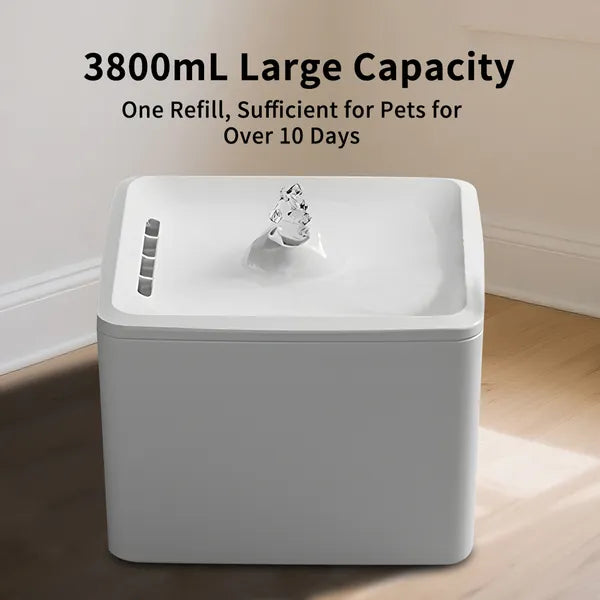 Aeelleea Cat Water Fountain 7.28×7.28×5.12in, Automatic Pet Water Dispenser, Quiet Square Drinking Fountain for Cats Small Dogs