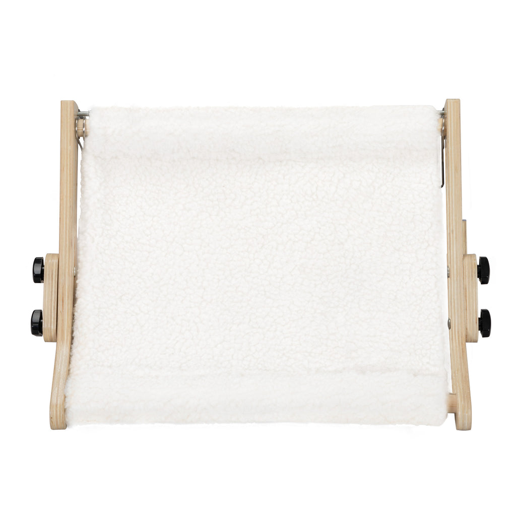 Wooden Cat Window Perch, Sturdy Wall Mount Cat Hammock Window Seat with Soft Plush Mat for Indoor Cats