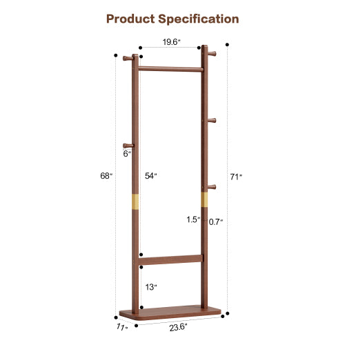 Coat Racks solid wood hanger 23.6* 11*71in Solid environmental protection easy to assemble beautiful can be placed in the bedroom/living room