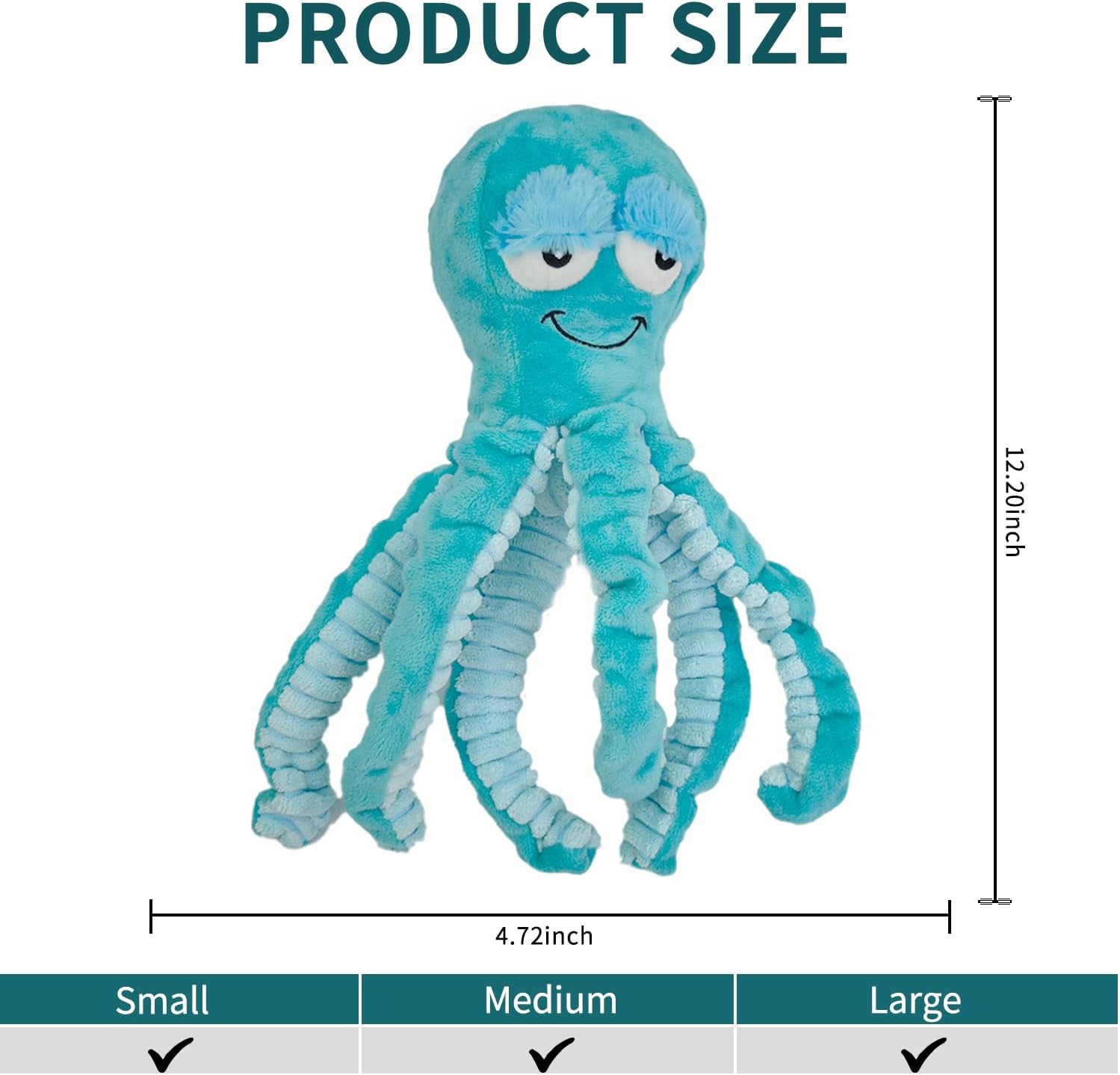 Octopus Dog Toys - Large Squeaky, Tug of War, Interactive Plush Toys for Small, Medium Puppies - Training Aid, Boredom Reducer