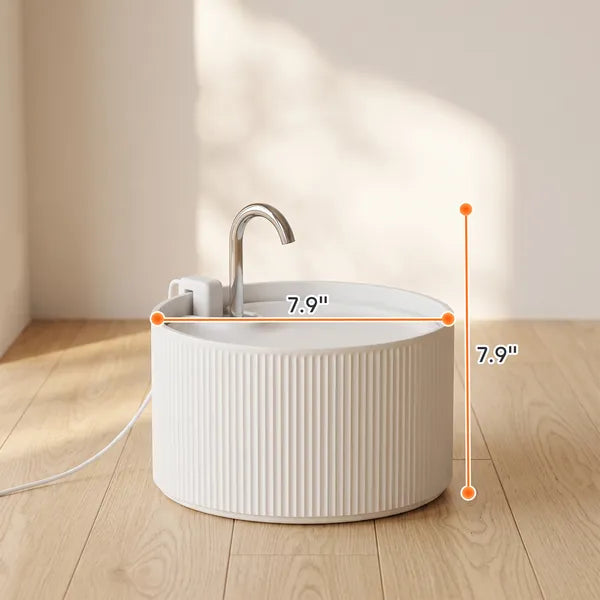 2.2L(74oz) Ceramic Cat Water Fountain, Ultra Quiet Automatic Pet Water Dispenser with Filter for Cats & Small Dogs