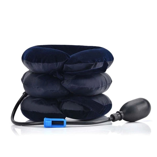 Inflatable Cervical Neck Traction Pillow with Hand Pump, Adjustable Neck Stretcher Support for Home & Travel