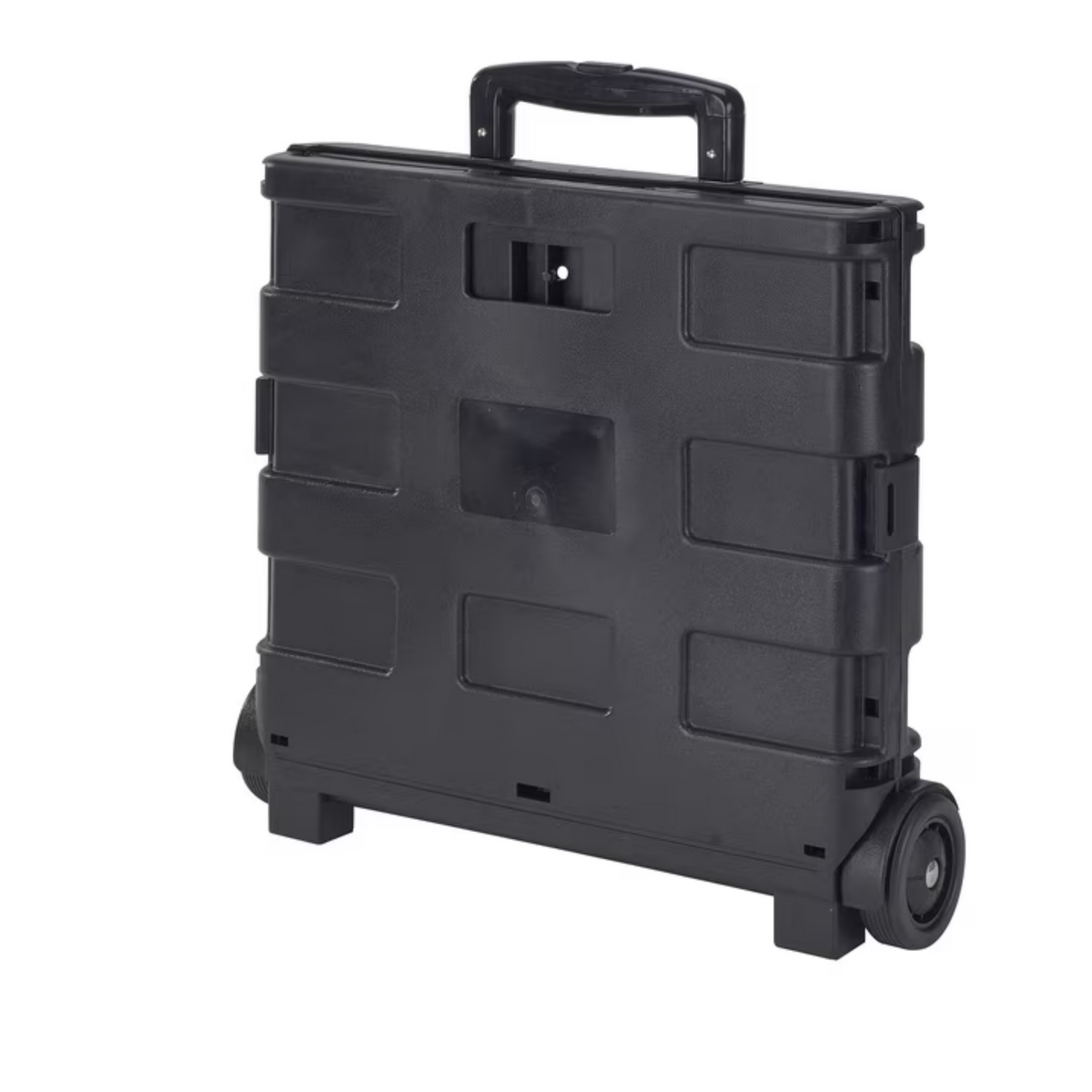 AEELLEEA Portable Folding Rolling Shopping Cart, Collapsible Plastic Utility Trolley with Extendable Handle, 55lbs Capacity for Grocery Office Storage