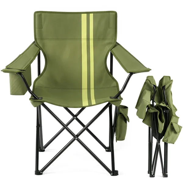 Portable Folding Camping Chair, Heavy Duty Outdoor Lawn Chair for Camping, Beach, Fishing, Picnic with Carry Bag