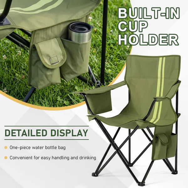 Portable Folding Camping Chair, Heavy Duty Outdoor Lawn Chair for Camping, Beach, Fishing, Picnic with Carry Bag