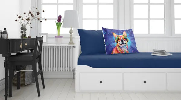 Chihuahua Hippie Dawg Standard Pillowcase 20" x 30", Printed Watercolor Dog Art Pillowcase, Gift for Chihuahua Lovers & Dog Moms