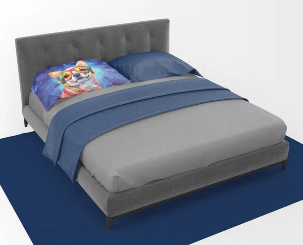 Chihuahua Hippie Dawg Standard Pillowcase 20" x 30", Printed Watercolor Dog Art Pillowcase, Gift for Chihuahua Lovers & Dog Moms