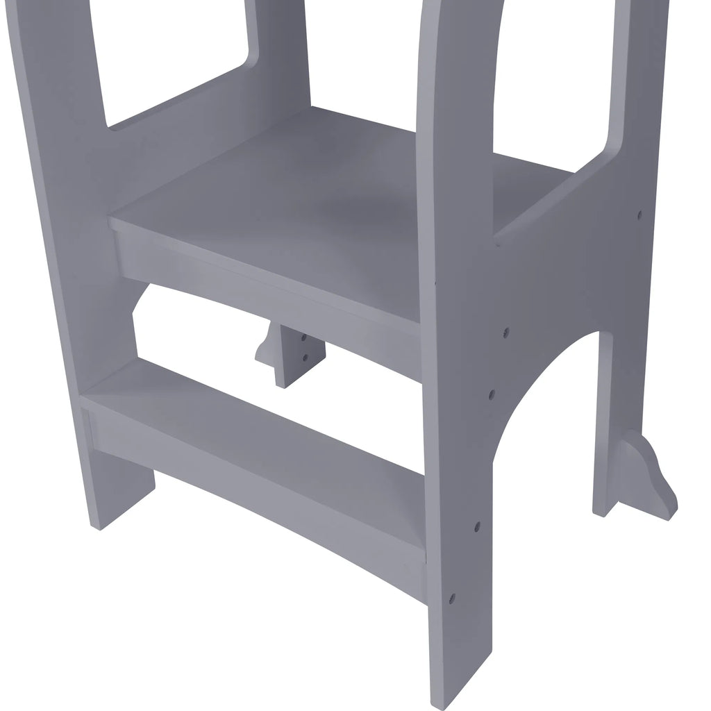 Toddler Standing Tower Step Stool, MDF Kids Kitchen Helper Stool with 50 lbs Weight Limit, Safe Elevated Learning Tower for Counter, Bathroom