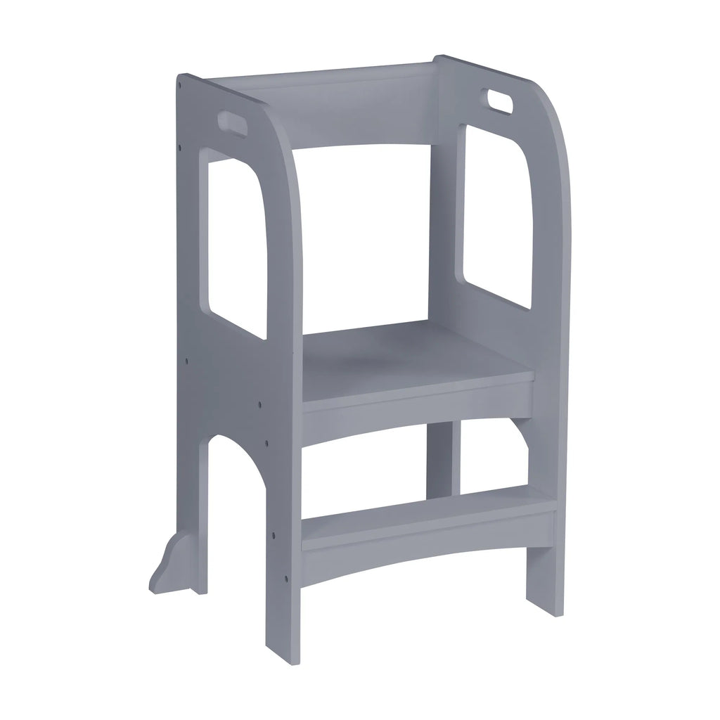 Toddler Standing Tower Step Stool, MDF Kids Kitchen Helper Stool with 50 lbs Weight Limit, Safe Elevated Learning Tower for Counter, Bathroom