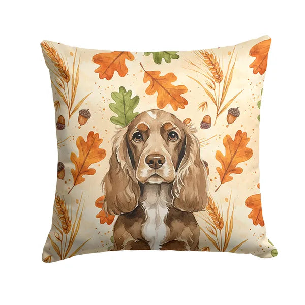 Aeelleea Chocolate Cocker Spaniel Fall Pillow 14x14 in