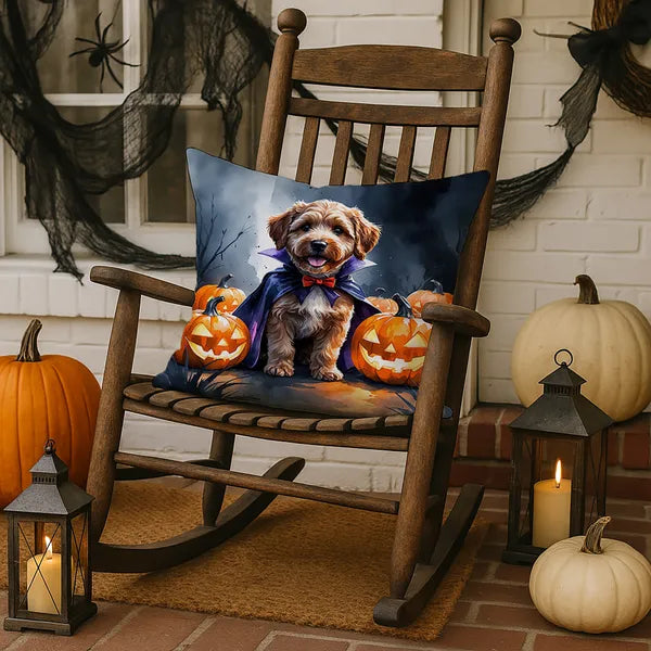Aeelleea Chocolate Labradoodle Puppy Halloween Pillow 18x18 Machine Washable