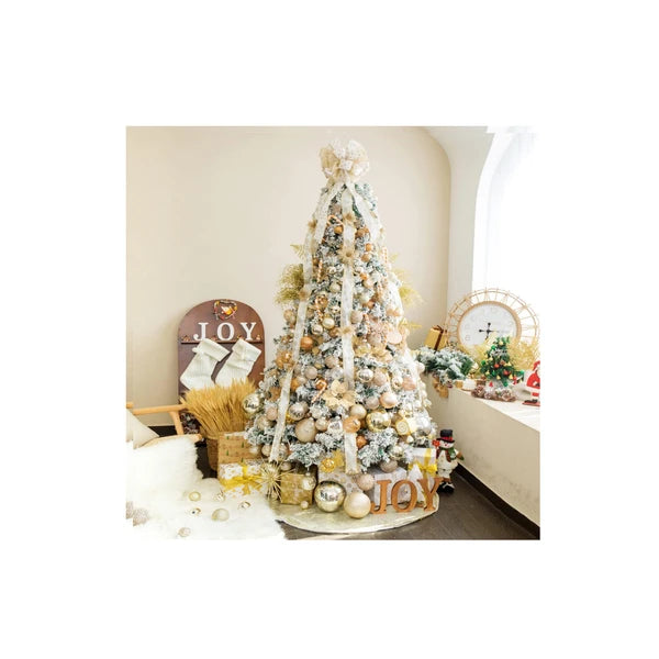 Aeelleea 24Pcs 1.57 Inch Champagne Gold Shatterproof Christmas Ball Ornaments, Hanging Baubles for Christmas Tree, Wedding & Holiday Decor