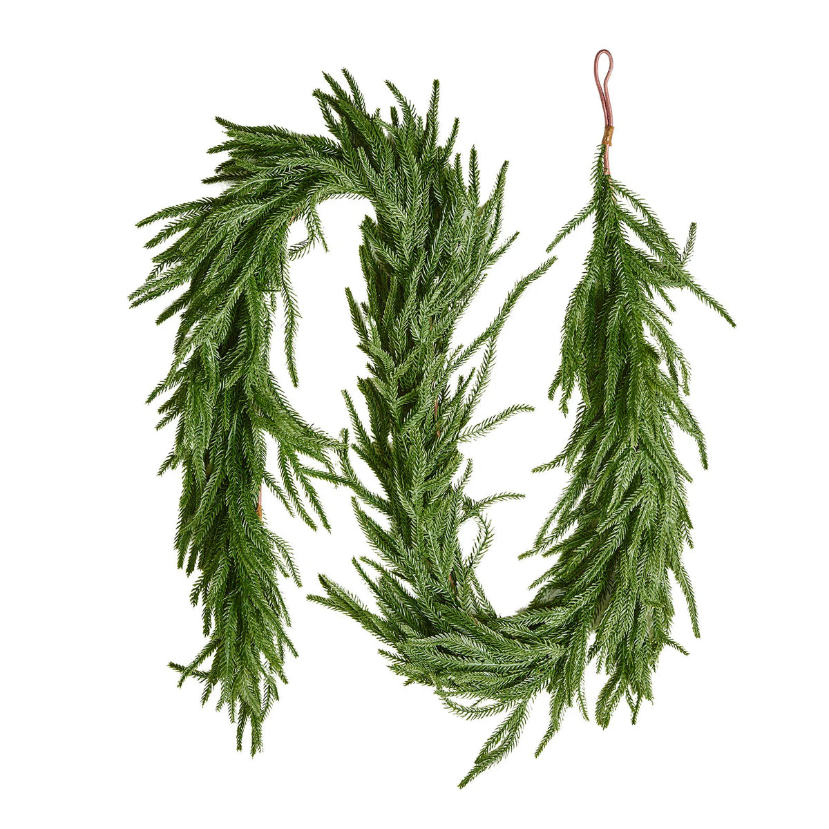 6FT Norfolk Pine Christmas Garland, Real Touch Faux Greenery, Mantel & Table Decor, Indoor Outdoor