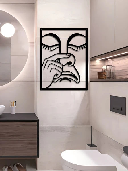 Funny Nose Picking Wall Art, Trendy Humorous Metal Wall Decor, Novelty Home Ornament for Living Room, Bedroom & Holiday Gift