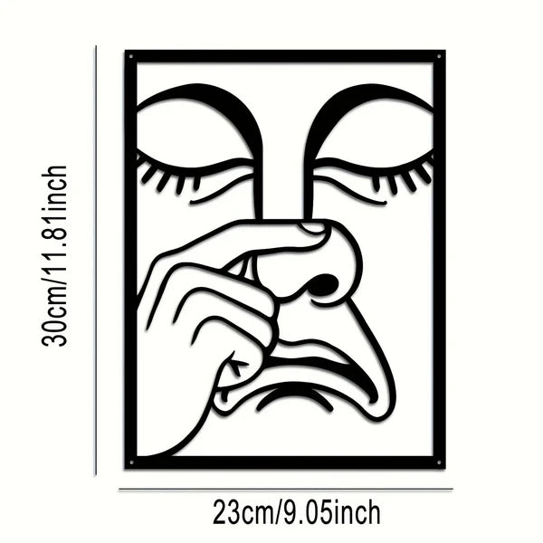 Funny Nose Picking Wall Art, Trendy Humorous Metal Wall Decor, Novelty Home Ornament for Living Room, Bedroom & Holiday Gift