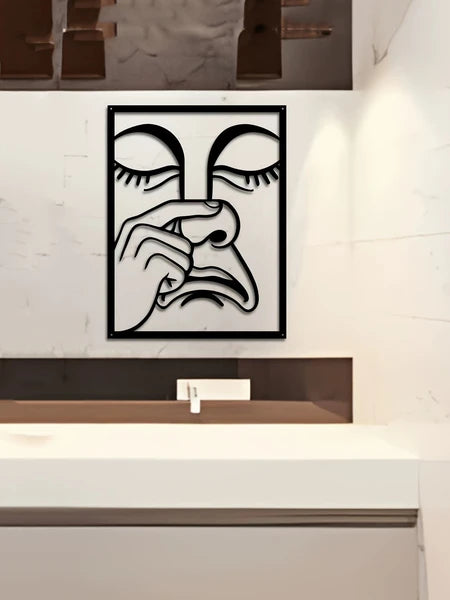 Funny Nose Picking Wall Art, Trendy Humorous Metal Wall Decor, Novelty Home Ornament for Living Room, Bedroom & Holiday Gift
