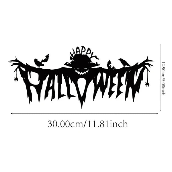 Gothic Halloween Metal Wall Art, Spooky Horror‑Theme Silhouette Wall Decor for Living Room, Bedroom & Indoor Halloween Party Accents