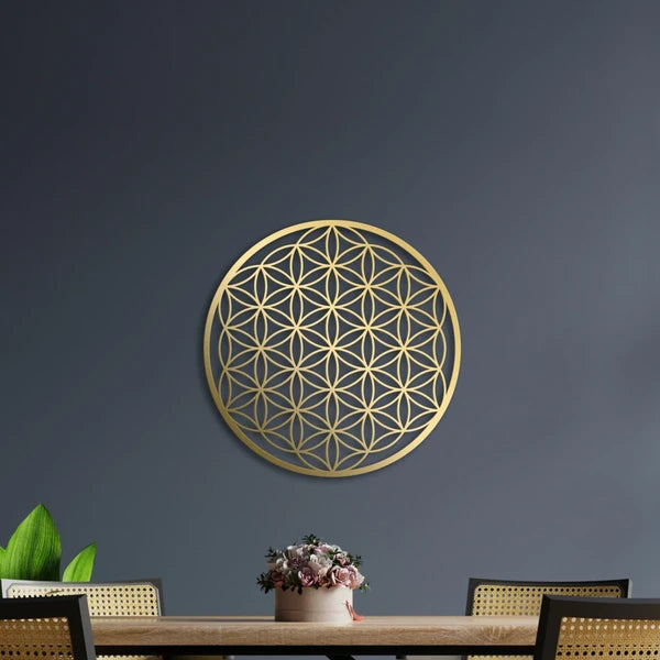 Integrated Lotus Aluminum Wall Art, Floral Silhouette Decor Above Sofa for Living Room, Bedroom, Meditation Space & Housewarming Gift