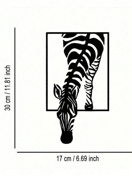 Modern Zebra Wall Art, Black & White Animal Print Metal Wall Decor for Living Room, Office, Bedroom & Holiday Gift
