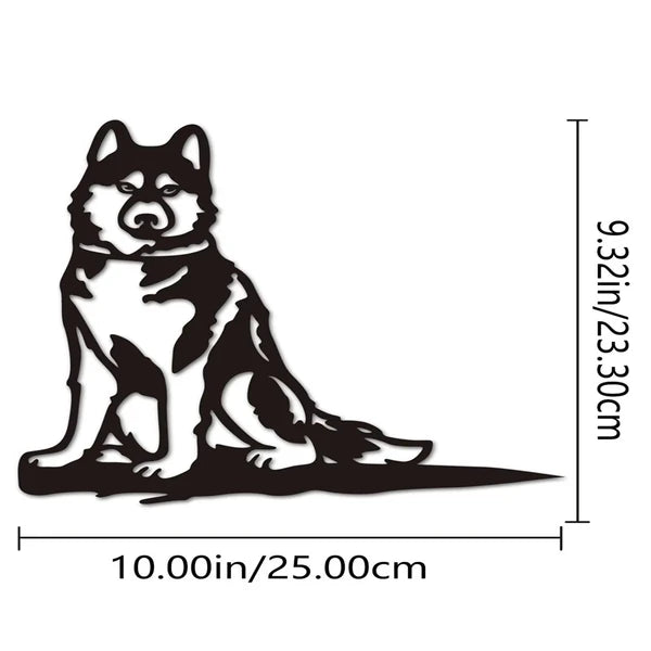 Rustic Farmhouse Iron Dog & Cat Silhouette Wall Art, Black Metal Indoor Outdoor Decor for Living Room, Patio & Pet Lover Gift