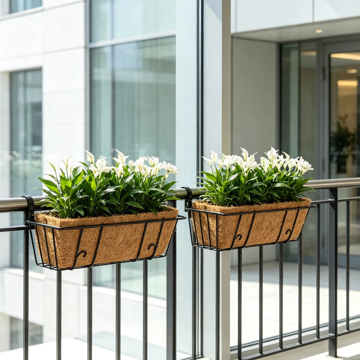 Coco Fiber Liner for Window Box, Natural Coconut Coir Planter Insert, 24/30/36 Inch, Fits Wire Window Baskets for Balcony, Garden, Indoor & Outdoor