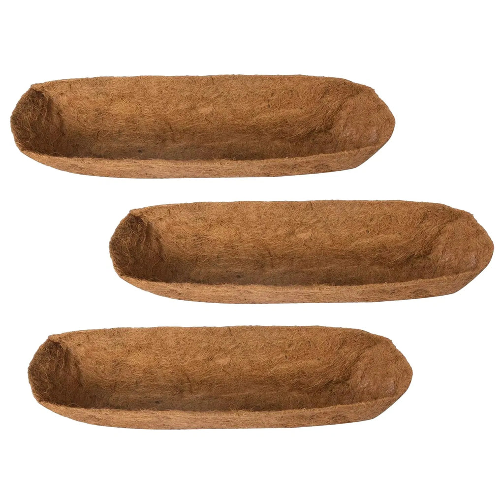 Trough Coco Fiber Liner for Window Box, Natural Coconut Coir Planter Insert, 24/30/36 Inch, Fits Wire Window Baskets for Balcony, Garden, Indoor & Outdoor