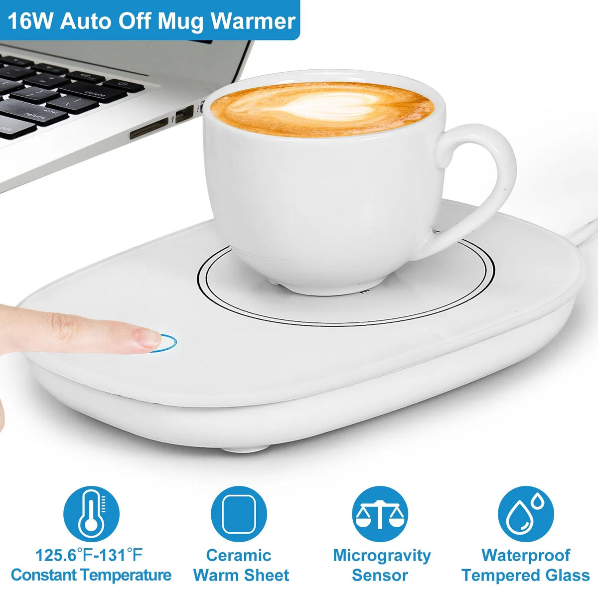 Coffee Mug Warmer with Auto Shut Off - Electric Cup Warmer Heating Pad, 3 Temperature Settings for Coffee, Tea & Milk, Office Home Desk