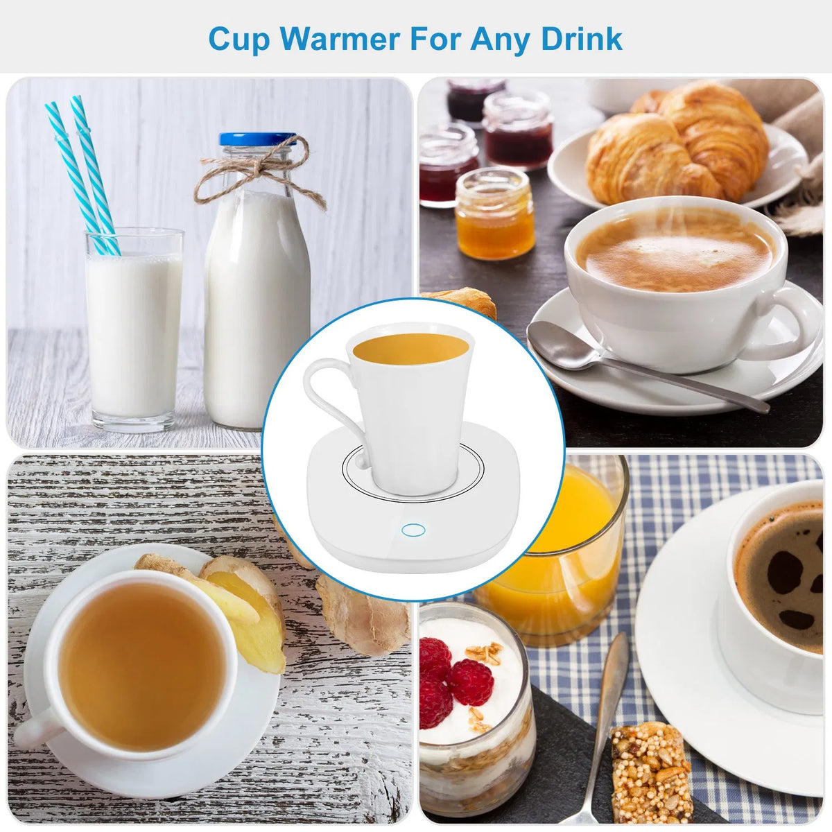 Coffee Mug Warmer with Auto Shut Off - Electric Cup Warmer Heating Pad, 3 Temperature Settings for Coffee, Tea & Milk, Office Home Desk