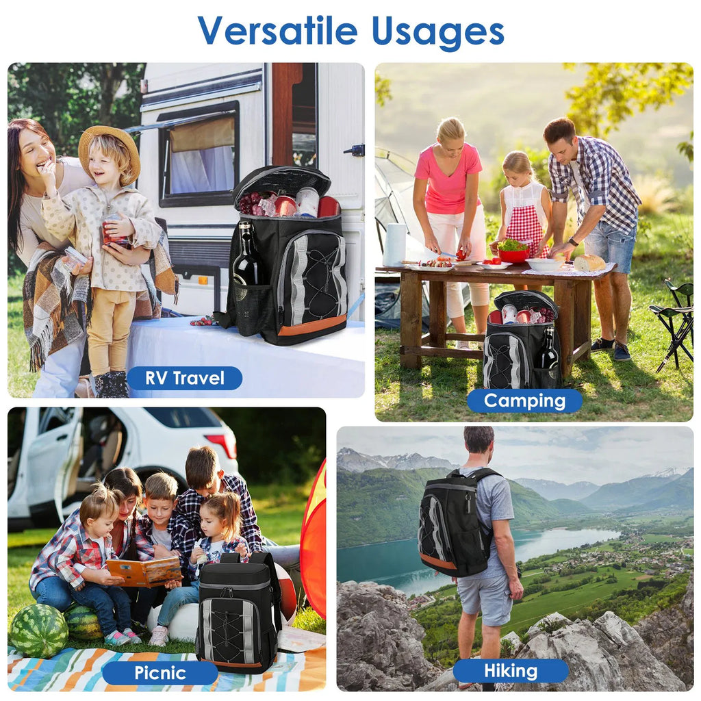 Cooler Backpack, 36 Cans Insulated Leak-Proof 25L Cooler Bag, Portable Thermal Backpack with Bottle Opener for Camping Hiking Picnic Beach Fishing