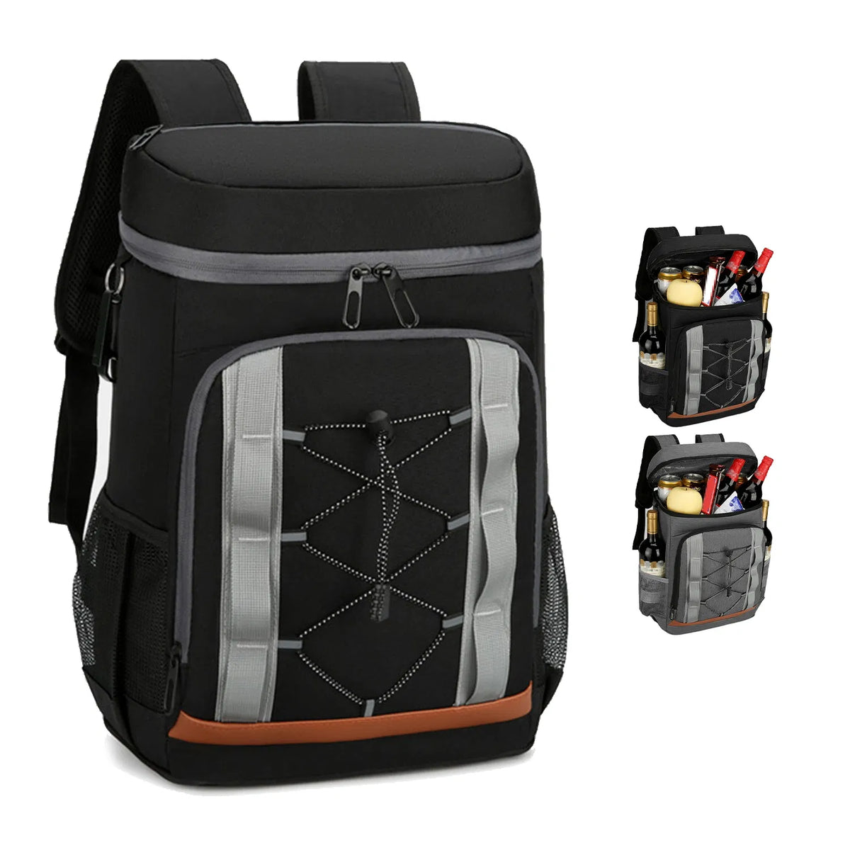 Cooler Backpack, 36 Cans Insulated Leak-Proof 25L Cooler Bag, Portable Thermal Backpack with Bottle Opener for Camping Hiking Picnic Beach Fishing