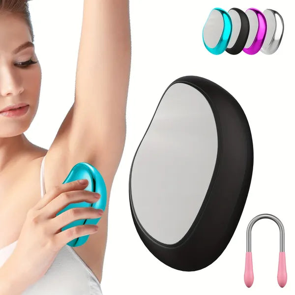 Crystal Hair Eraser, Painless Nano Glass Physical Hair Remover, Reusable Body Hair Removal Tool for Arms Legs Armpits Men Women