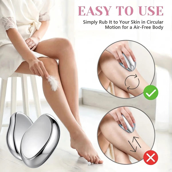 Reusable Crystal Hair Eraser for Women & Men, Manual Glass Hair Remover for Arms, Legs, Chest & Body, Silver