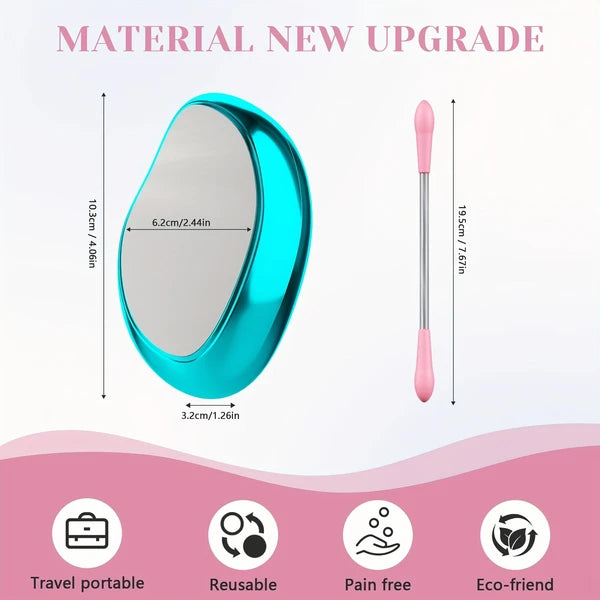 Reusable Crystal Hair Eraser for Men & Women, Glass Body Hair Removal Tool for Arms, Legs & Body